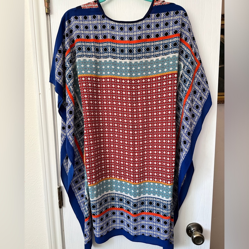 Multicolor Geometric Print Kaftan Dress - Picture 3 of 5